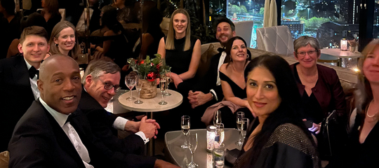 The Anthony Gold Clinical Negligence and Personal Injury teams at dinner after the Personal Injury Awards