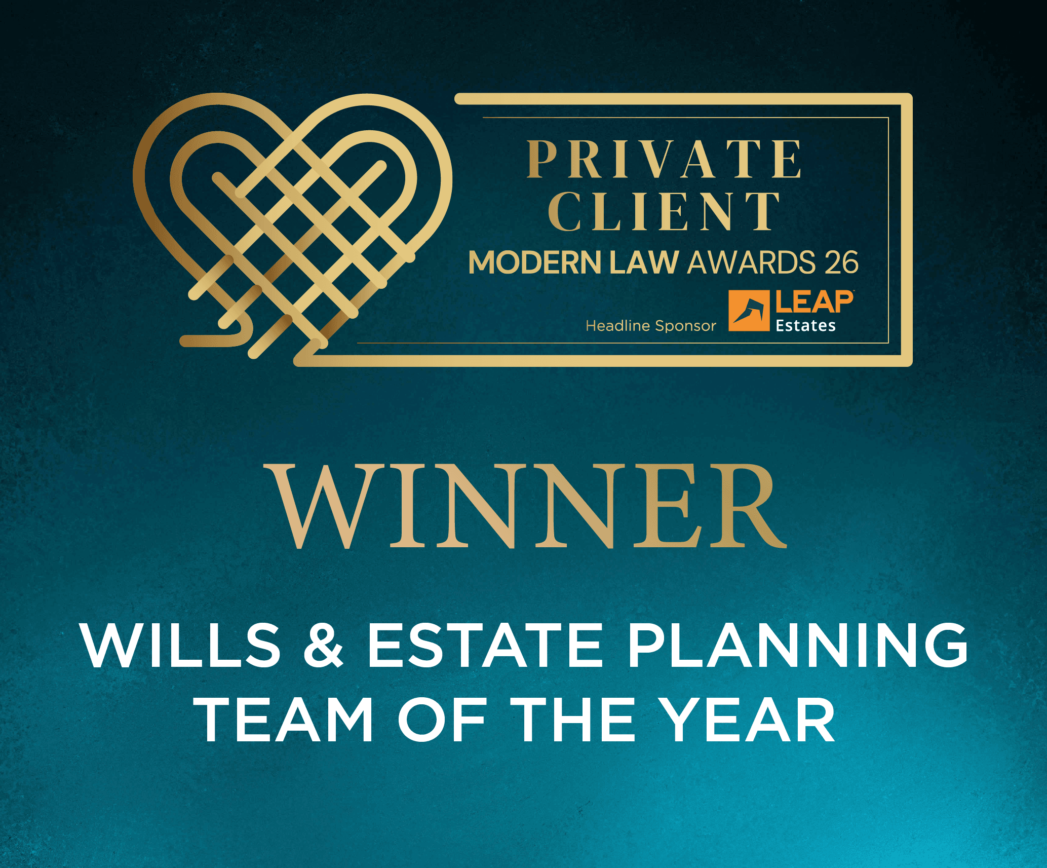 Anthony Gold Solicitor are the Wills & Estate Planning Team of the Year - Modern Law Awards 2026